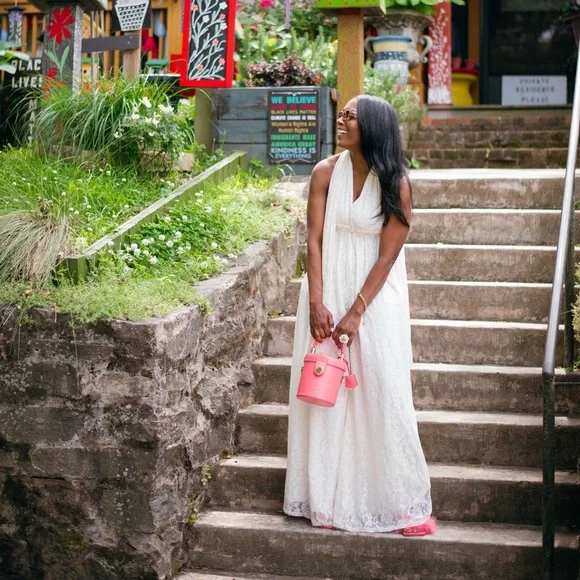 Lace Your Fears Wide-Leg Halter Maxi Jumpsuit – Size 6- - Picture 13 of 15